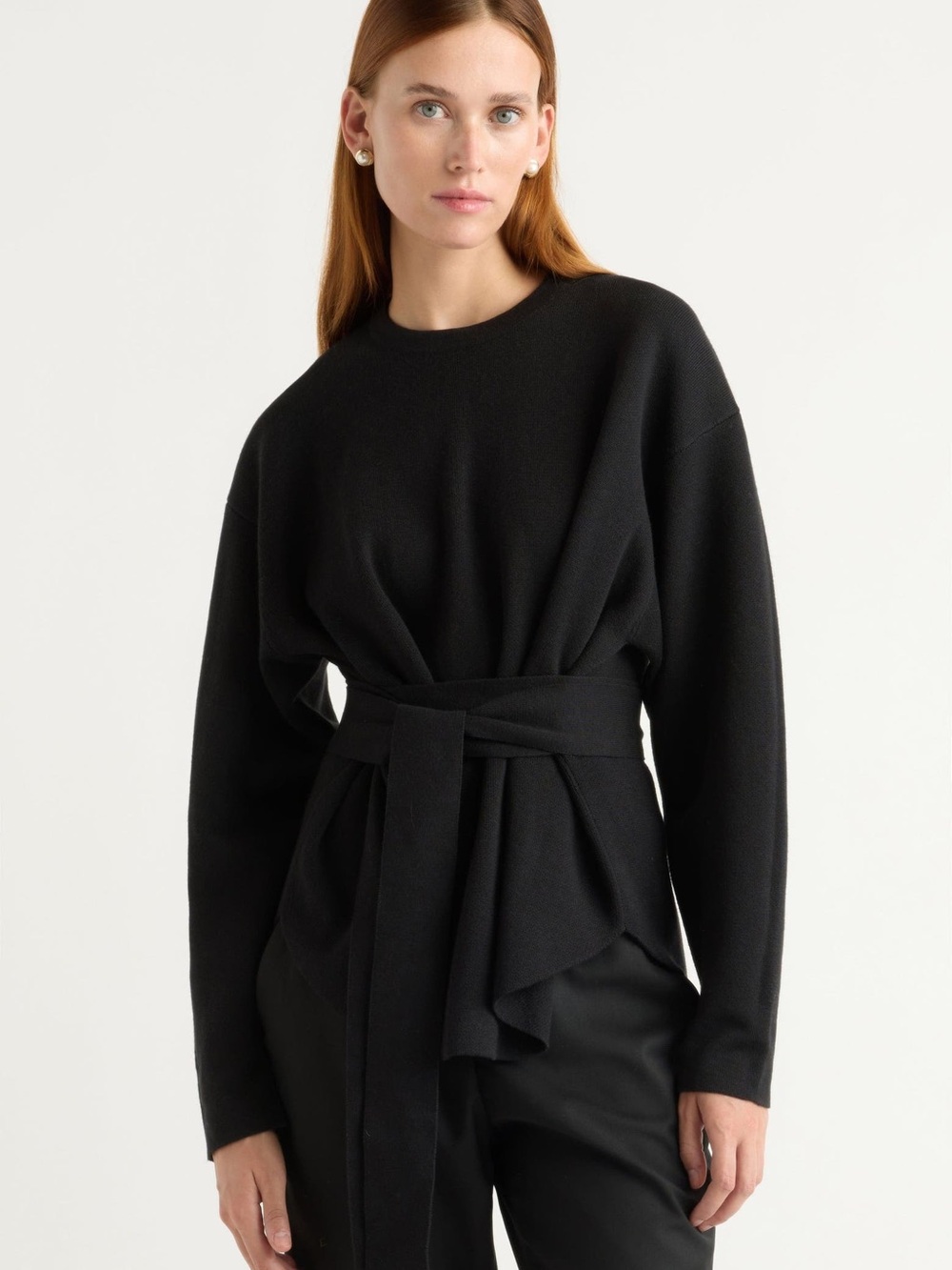 Nara Tie-Front Knit Sweater